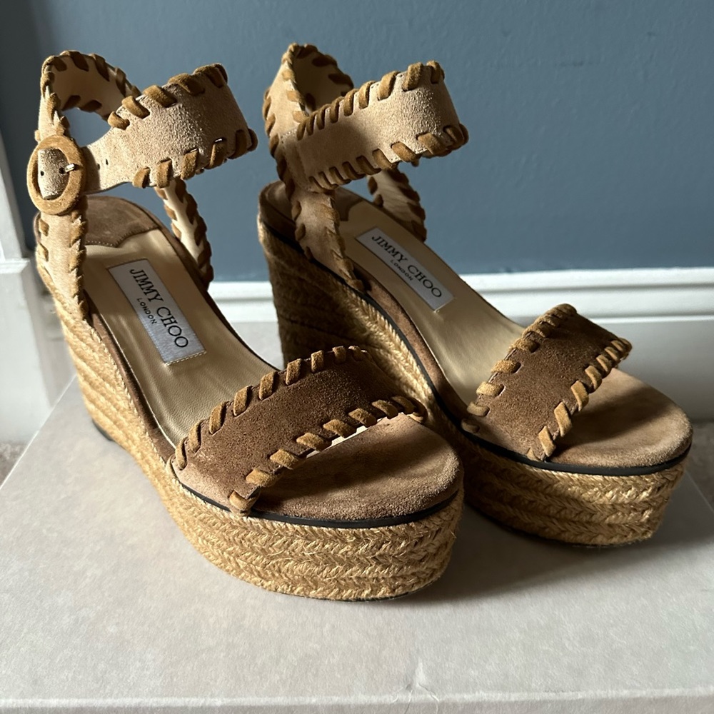 Jimmy Choo Abigail Wedge in Natural mix